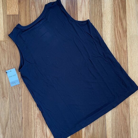 NWT Nine West Soft Spun Tank Top, Womens Size S Black - Picture 2 of 4